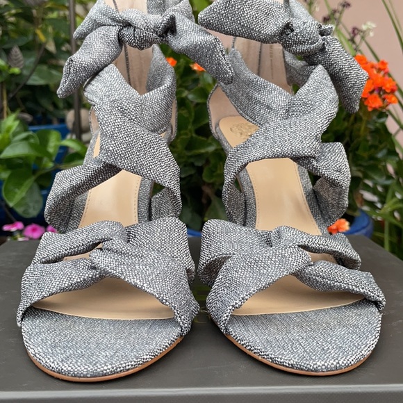 New Vince Camuto Gray Faux Wrap Strappy High Heel Sandals - Picture 11 of 16